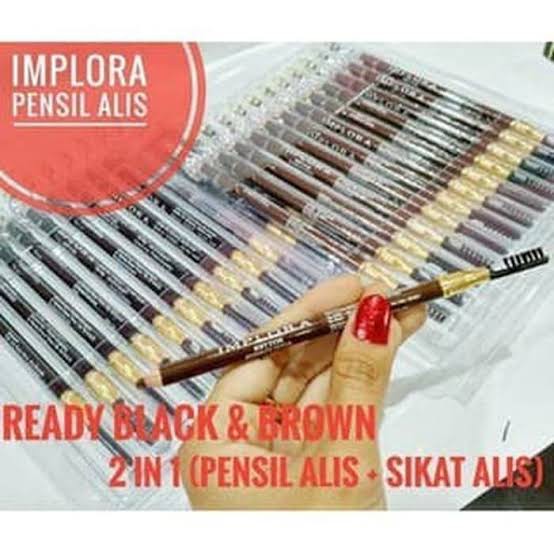 BPOM PENSIL ALIS IMPLORA EYEBROW PENCIL - brown & black & grey brown