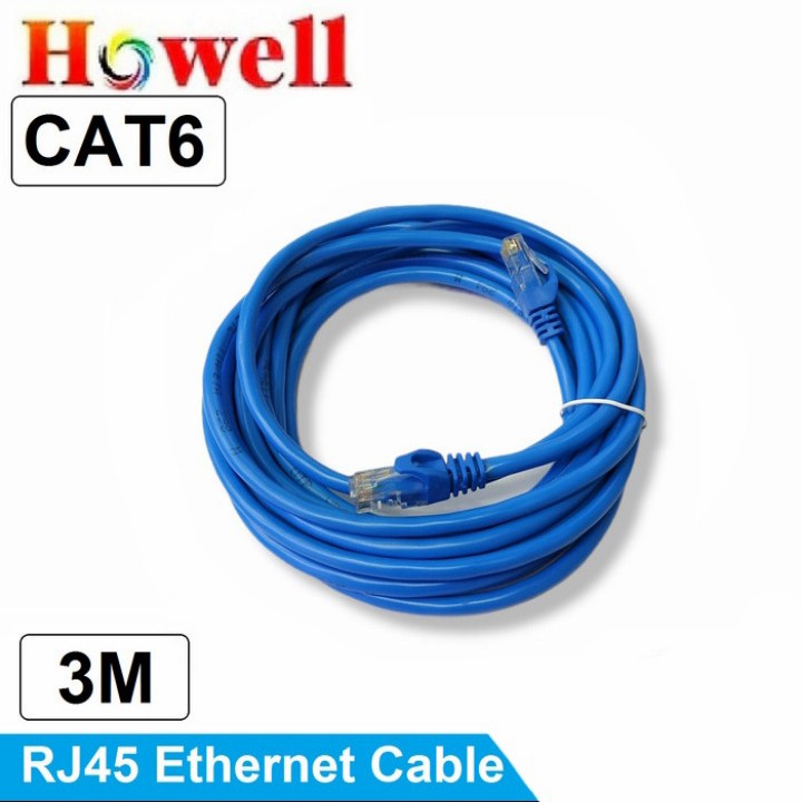 Kabel Lan Cat 6 UTP RJ45 3m Howell - Cable Lan Cat6 3 Meter Howell