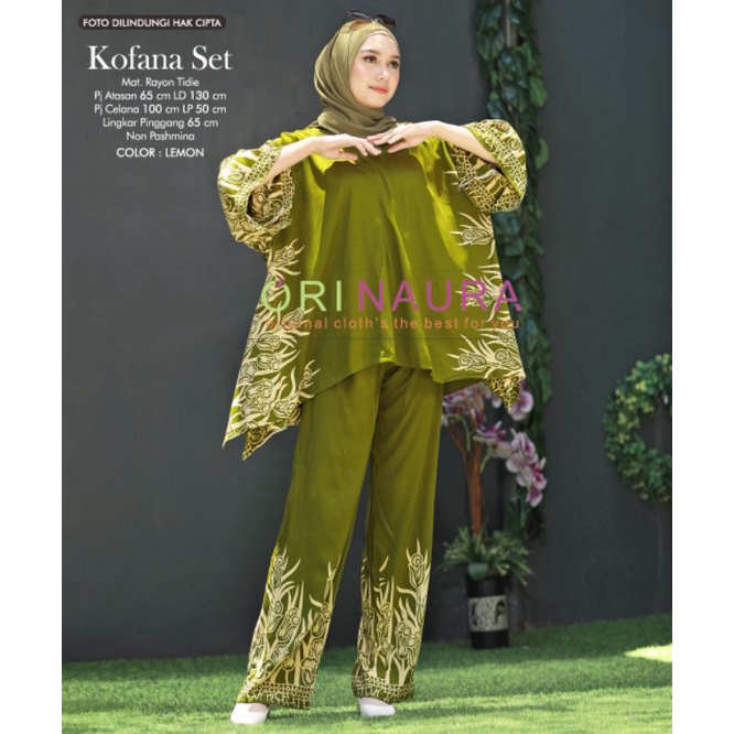 Kafana Set Jumbo  - One Set Jumbo Waka Waka Setelan Wanita Rayon Premium  Set Celana Panjang Batik Bigsize Kekinian