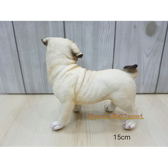 Dijual Patung Pajangan Anjing Pug Ukuran Sedang Berkualitas