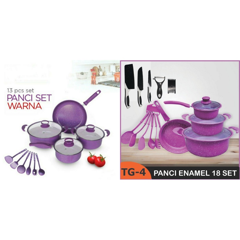 PROMO Panci teflon set lengkap teflon Warna Cookware Frypan Saucepan Free Spatula 6Pcs ibu-ibu wajib punya