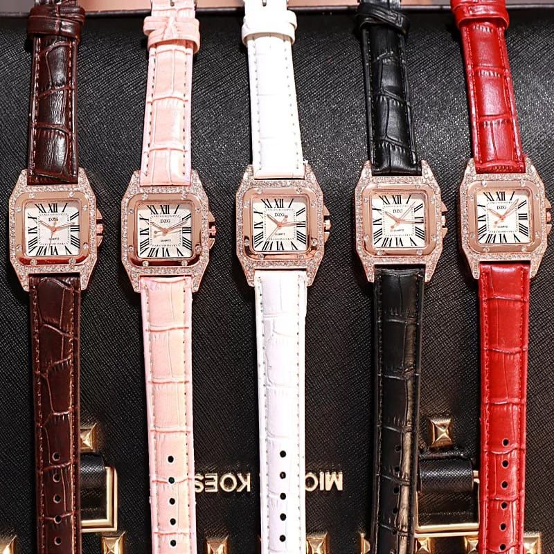 Jam Tangan Wanita Kotak Quartz Import Premium Terbaru