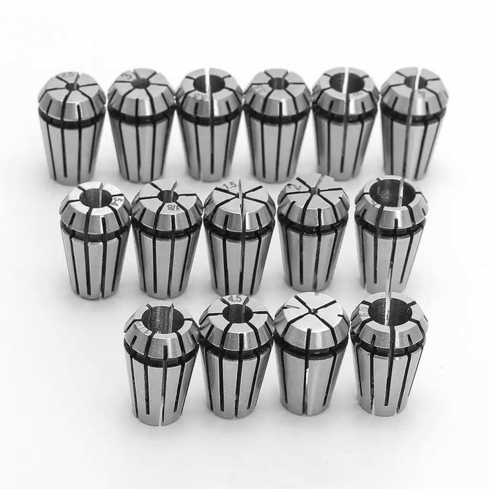 ER11 15Pc Spring Collet 1-7mm+1/4&quot;+1/8&quot;+Er11A 5mm Extension Rod *KC24