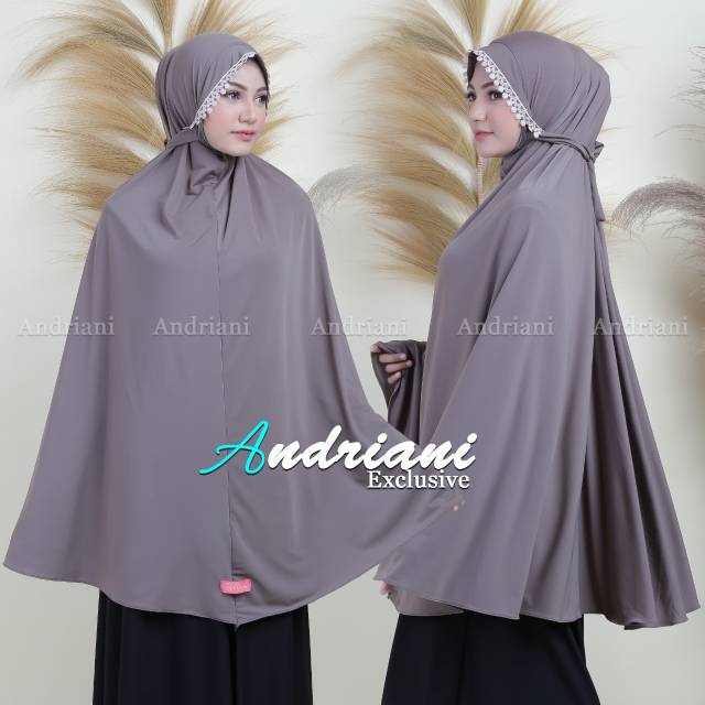 Hijab Andriani Jumbo Renda Kepala Matt Jersey Super