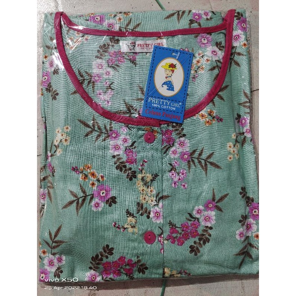 Piyama Cp set celana panjang Katun Motif Bunga Pretty girl-KODE 25A