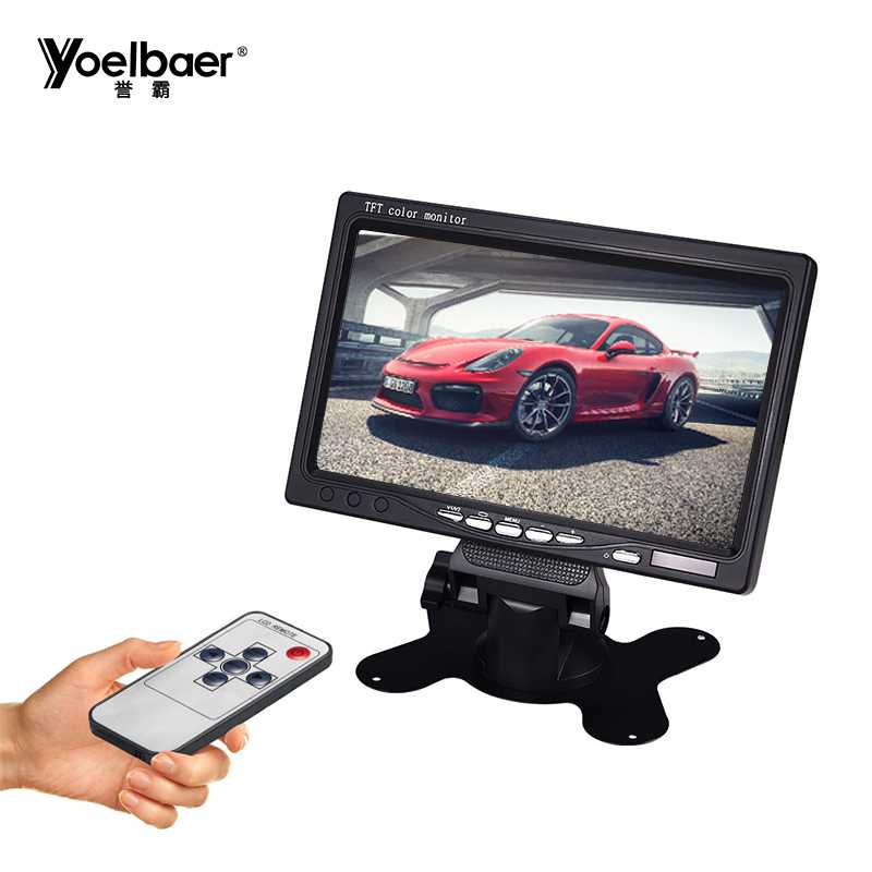 Yoelbaer Layar Monitor Mobil TFT LCD 7 Inch - C-T703-Hitam