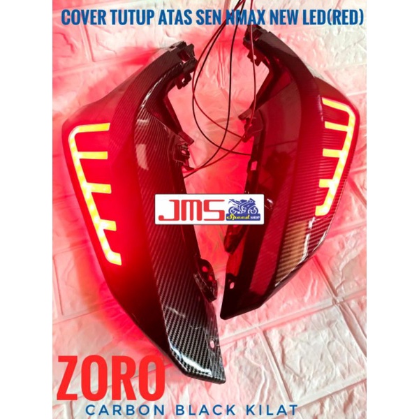 cover tutup sen atas carbon plus lampu LED putih merah biru nmax new zoro 2020