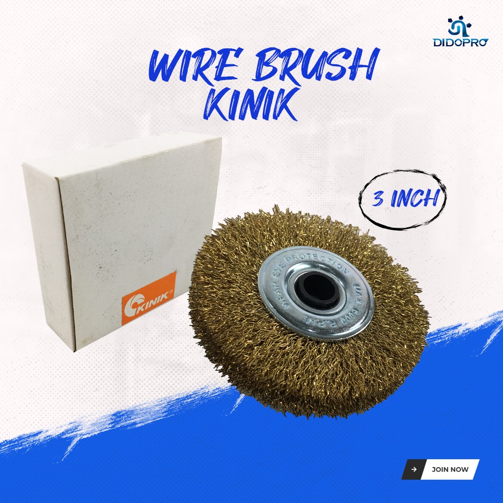 Wire Brush 3&quot; kinik Sikat Baja Bulat