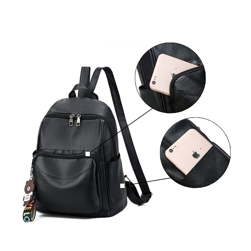 Tas Ransel Fashion Wanita JX 855 Free Gantungan - Tas Ransel Cewe Import - Backpack Wanita Trendy