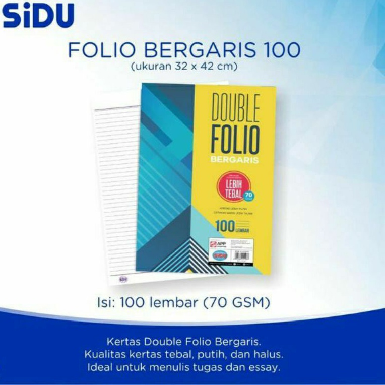 

KERTAS DOUBLE FOLIO GARIS DGF SIDU (isi 100 LEMBAR)