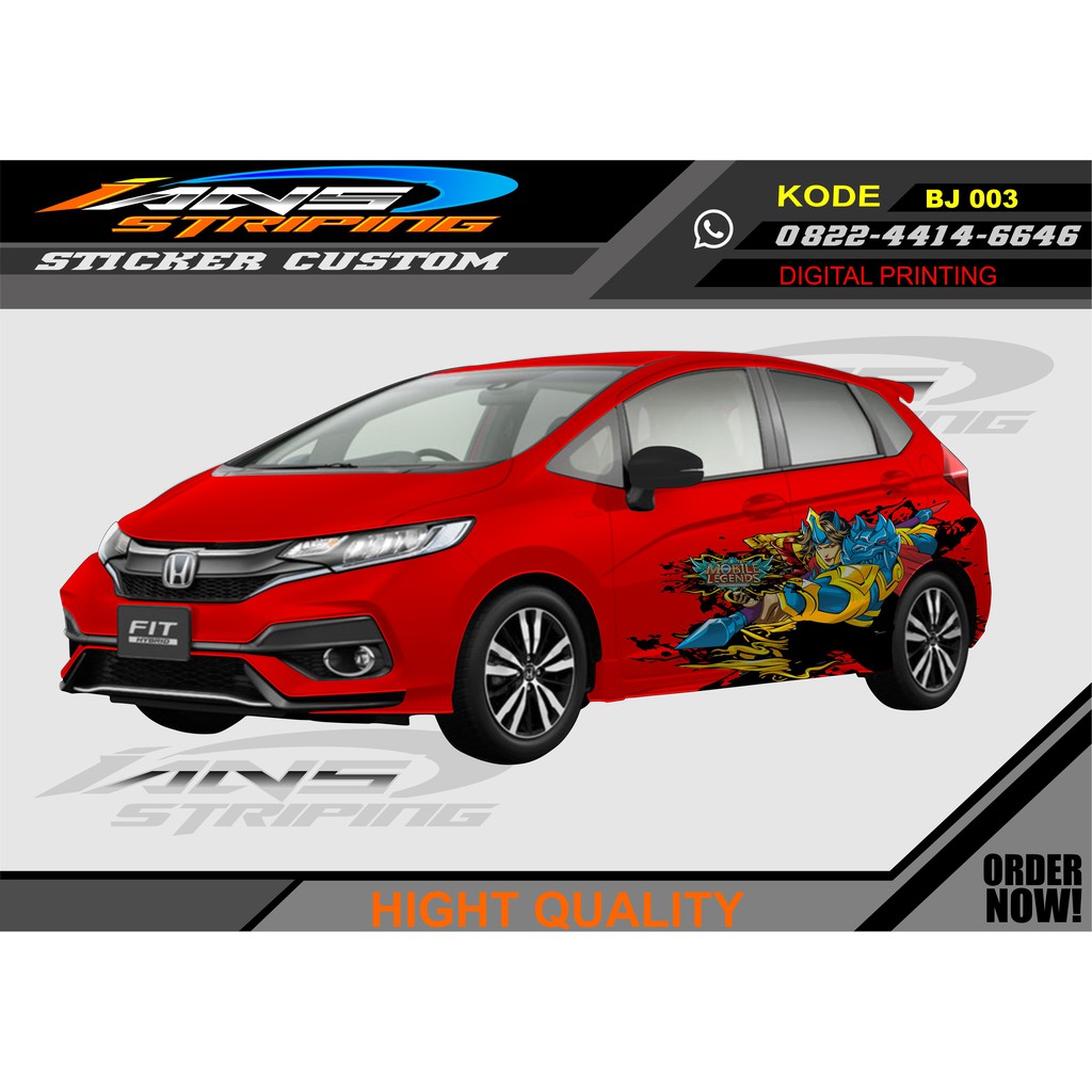 VARIASI STIKER MOBIL SAMPING HONDA JAZZ