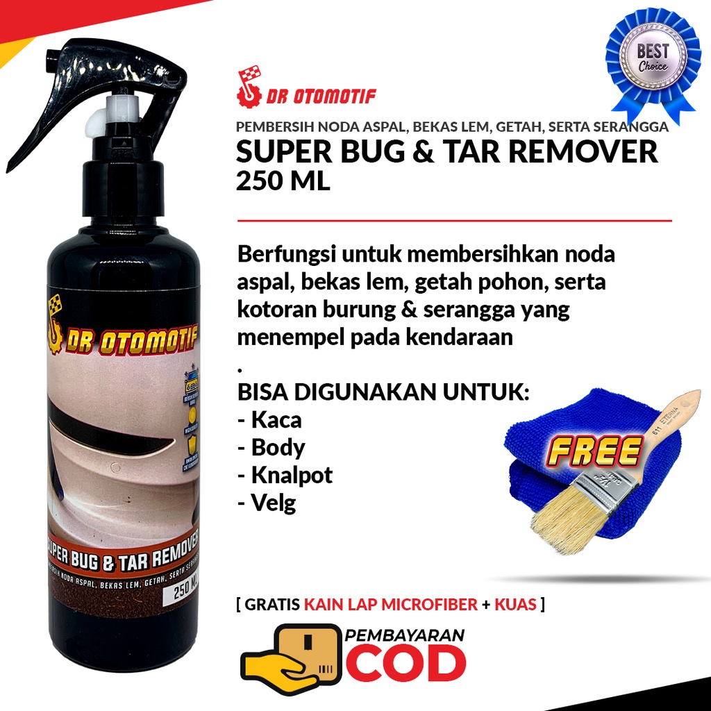 DR SUPER BUG &amp; TAR REMOVER Ampuh Membersihkan Noda Aspal Bekas Serangga Perawatan Eksterior Kendaraa