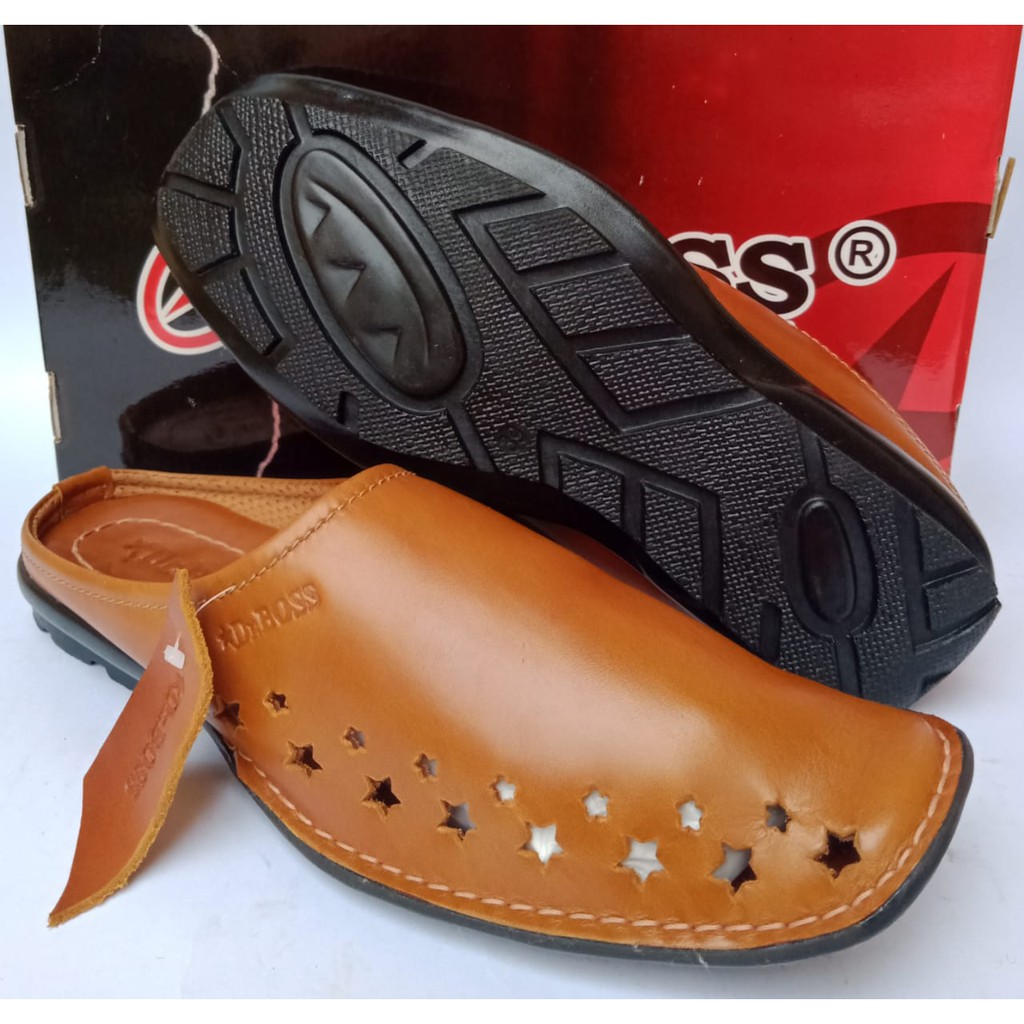 Selop pria kulit sapi asli original DR BOSS casual kasual terbaru terlaris murah slop slip on COD