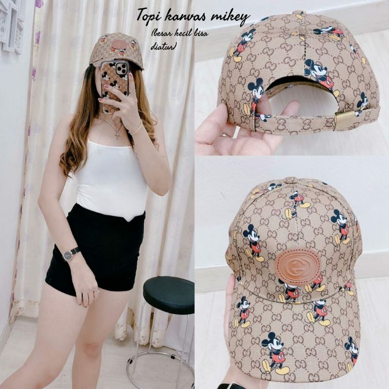 TOPI KANVAS IMPORT / TOPI GUCCI MICKEY / TOPI WANITA