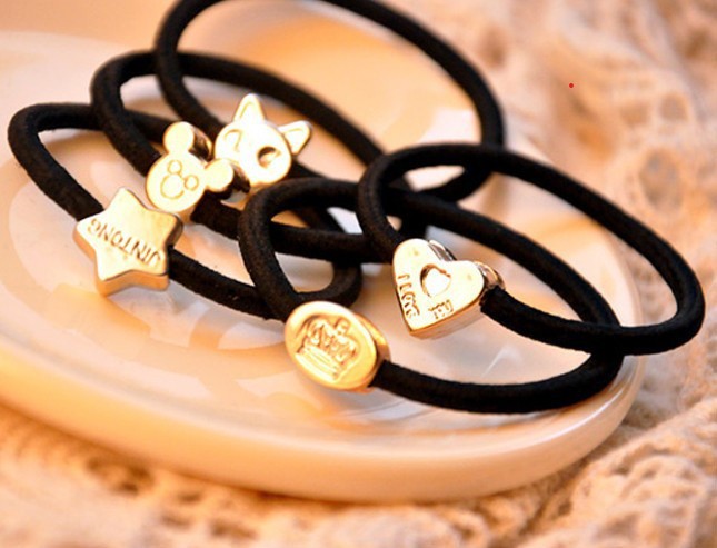 MORYMOSHI X5007 Ikat Rambut Wanita Kunciran Rambut Eklusif Warna Hitam Import