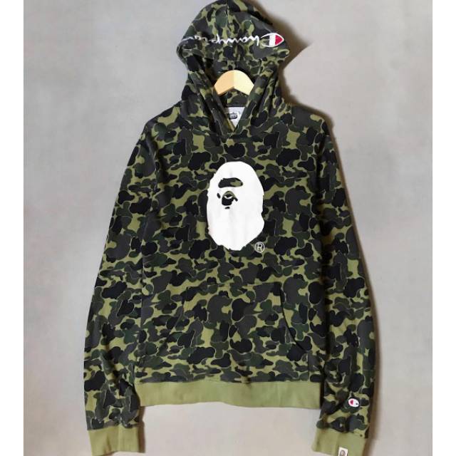 Hoodie Camo Bape x Champion Second