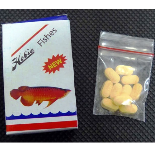 HOBIE OBAT VITAMIN PENAMBAH NAFSU MAKAN DAN STRES IKAN isi 10 tablet