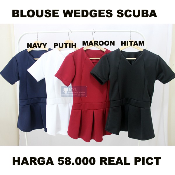 Blouse Wedges Scuba( 4 WARNA )