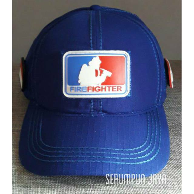 TOPI FIRE FIGHTER - TOPI FIRE FIGHTER 3PATCH VELCRO BIRU