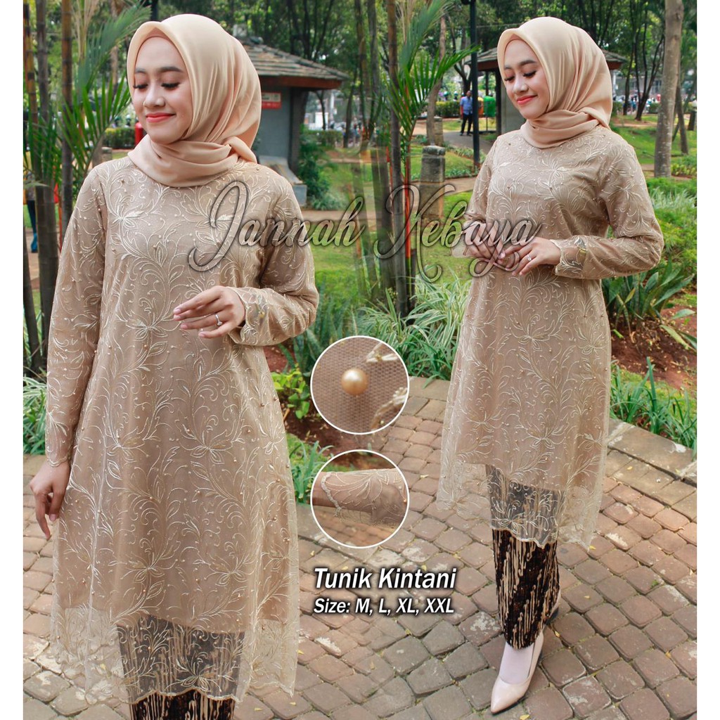 TUNIK KEBAYA KINTANI - BAJU KEBAYA TILLE - FASHION KEBAYA WANITA - KEBAYA MODERN - BAJU KEBAYA PESTA