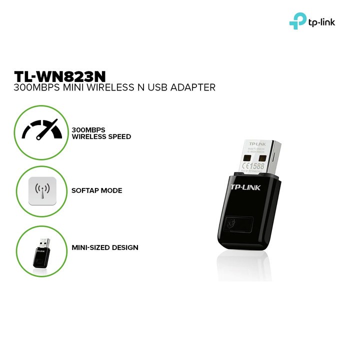 USB DONGLE ADAPTER TP LINK TL WN823N / WN 823N WIRELESS 300MBPS - RESMI