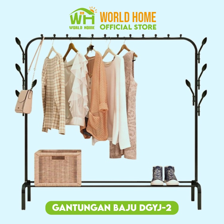 Stand Hanger Single Minimalis Desain Korea Stand Hanger Gawang Multifungsi Gantungan Baju Serbaguna WHI FURNITURE SHOP