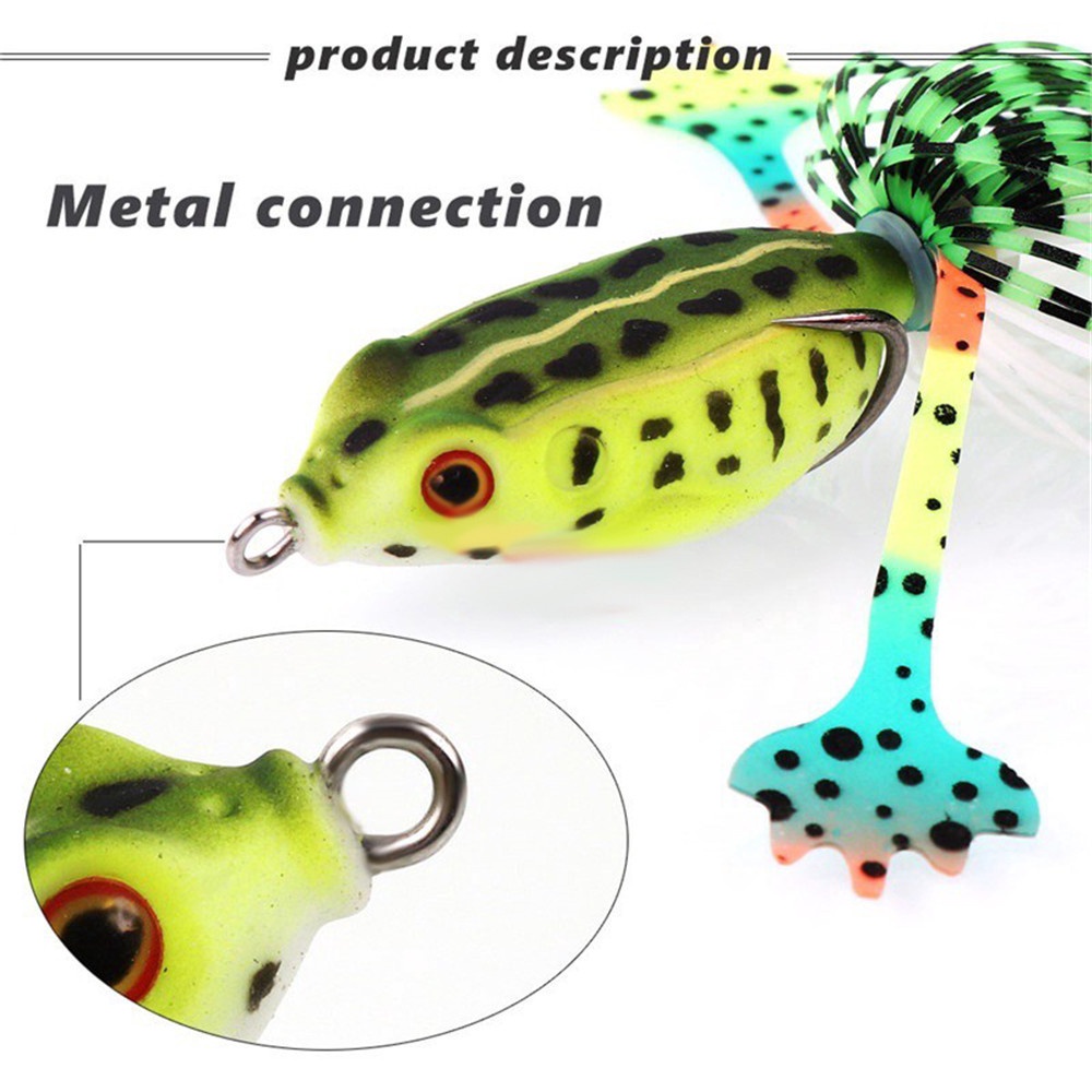 (Cod Tangding) Umpan Pancing Soft Bait Bentuk Katak Bionik Bahan Carbon Steel 5 Warna