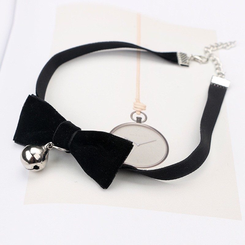 CH-05 kalung choker bell lonceng kain velvet pita chocker jepang korea