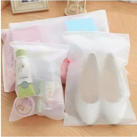 Ziplock pouch travel polos zipper storage bag tas pemisah barang tebal