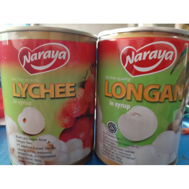 Naraya lychee / Longan buah kaleng import