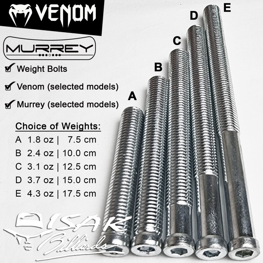 Murrey Venom Weight Bolt - Baut Pemberat Cue Stick Billiard Exceed