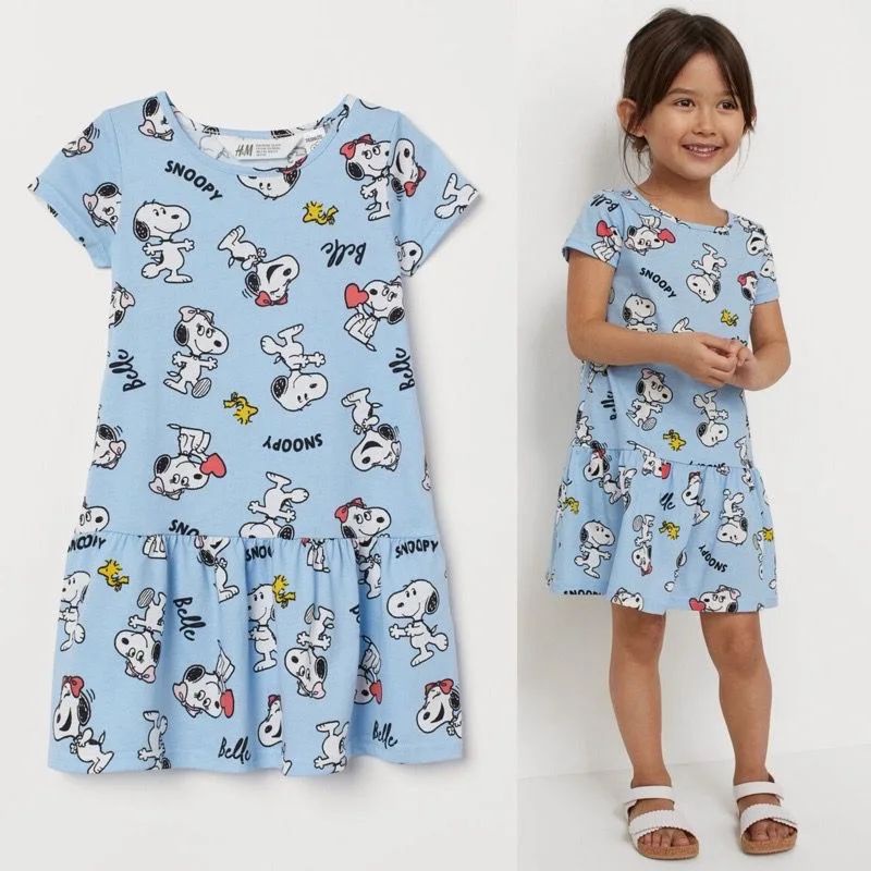 HM Short Dress girls Blue Snoopy