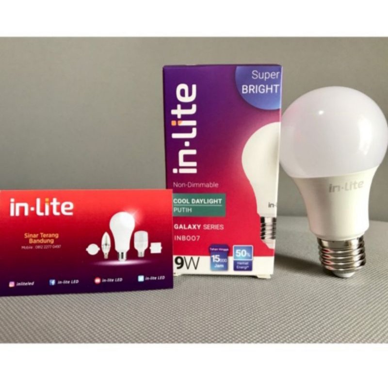 IN-LITE LAMPU LED 9WT 9WATT PUTIH KUNING INLITE INB007 SAMSUNG
