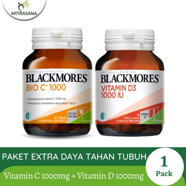 Paket Extra Daya Tahan Tubuh Blackmores Bio C 1000mg &amp; Vitamin D 1000mg