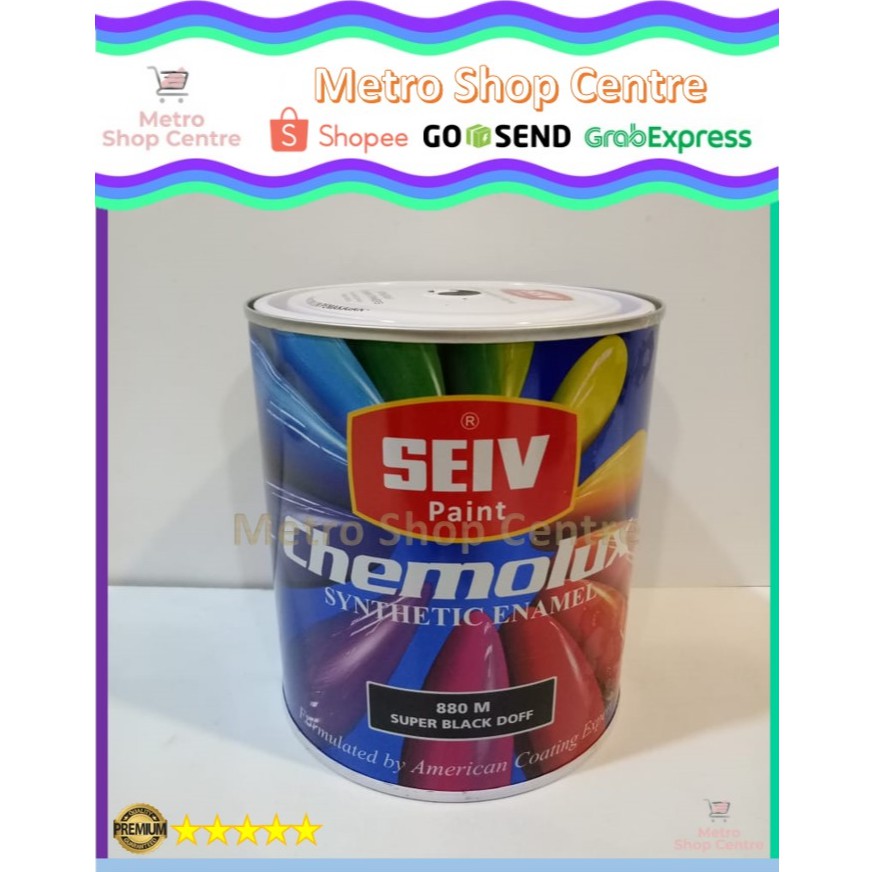 

Seiv Paint - Cat Minyak Besi Kayu Chemolux Synthetic Enamel Hitam / Super Black Doff (880M) 1 Kg
