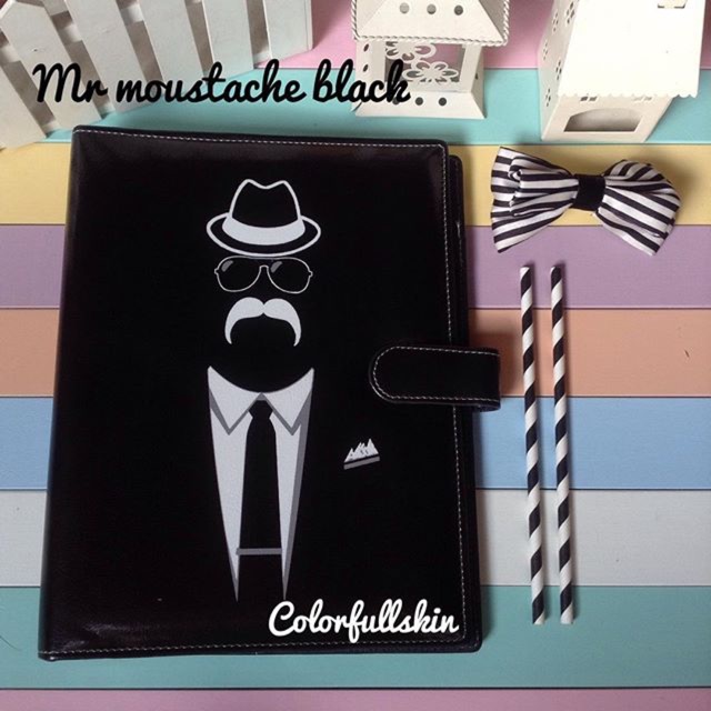 

Mr moustache black binder buku
