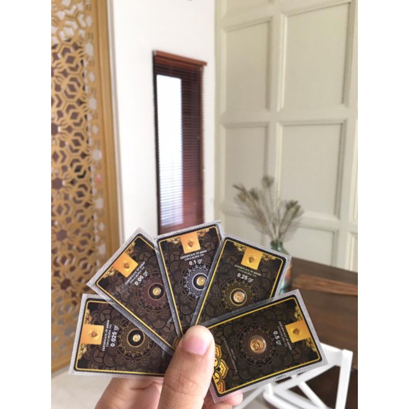 MINI GOLD BLACK SERIES / MINIGOLD 0.025 / MINI GOLD 0.05 + SURAT / NOTA  RESMI + Dompet