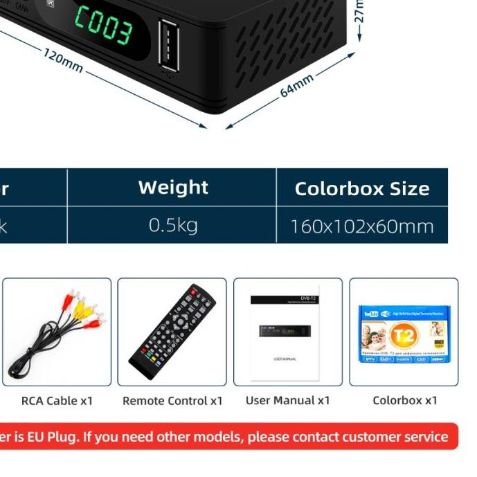 ♫ HD1080P Tv-Tuner Receiver DVB T2 VGA TV Dvb t2 Monitor Adaptor USB2.0 ➩