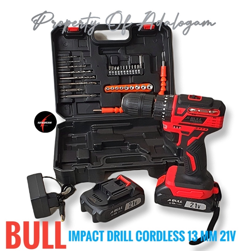 BULL BL26Li Bor Beton Baterai 13 MM - Brushless Impact Drill Cordless 21V Heavy Duty