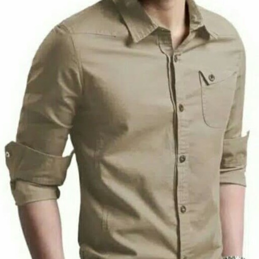 BAJU KEMEJA PRIA KANTORAN WARNA KHAKI