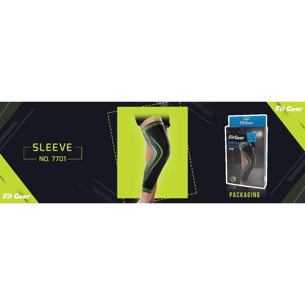 Full Knee Support / Pelindung lutut dari paha sampai betis Fit Gear NO 7701 – Electric Series