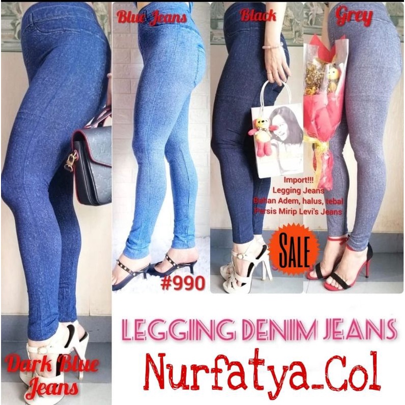 Celana Leging Celana Lejing Wanita Bahan Soft Jeans