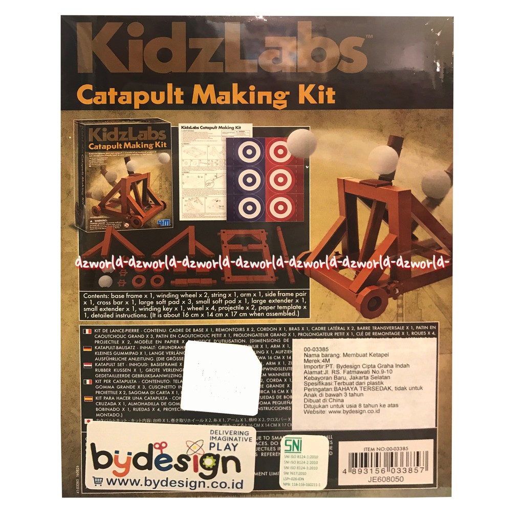 Kidzlabs Catapult Making Kit mainan anak kidz Labs membuat katapel dengan dua bola proyektil