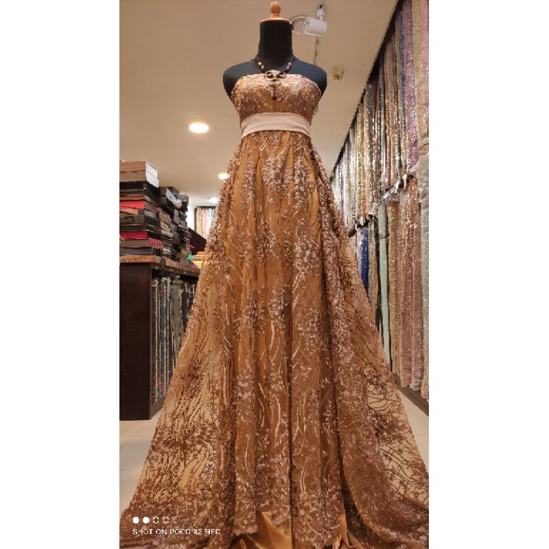 Kain Tulle Brokat Lace Dress Kebaya Salur Akar