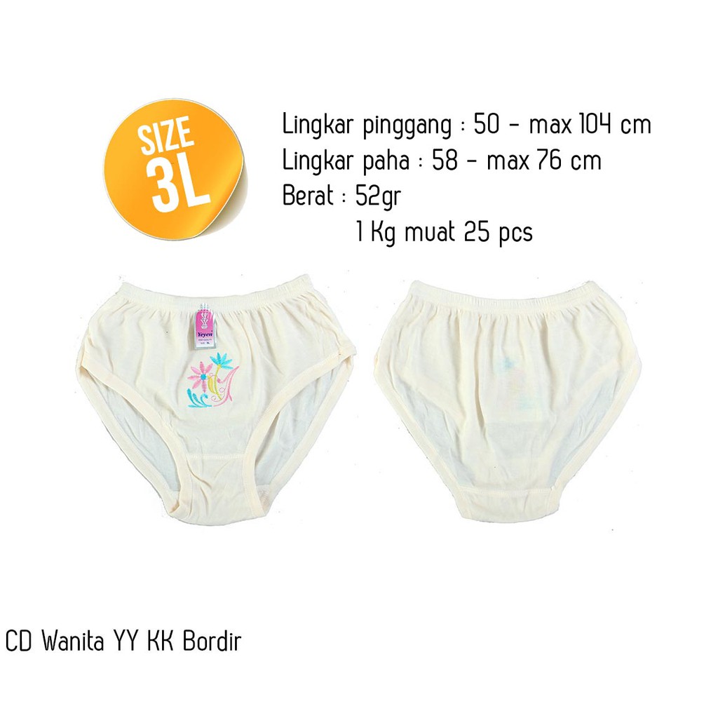 CD Wanita Bordir 3L Pakaian Dalam Wanita