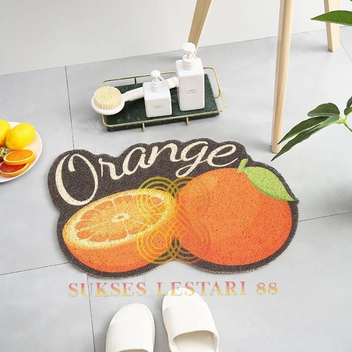 KESET MOTIF BUAH-BUAHAN UNTUK DAPUR DAN KAMAR 40 x 60CM PVC MIE BIHUN