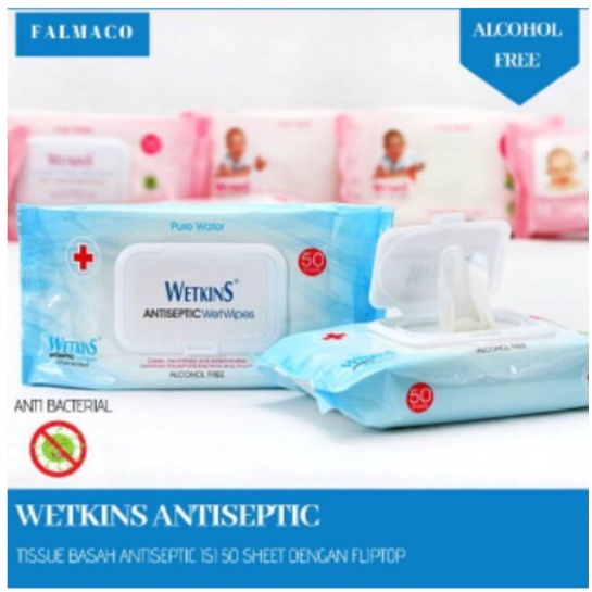 Tisu Basah Wetkins Antiseptic Fliptop Murah