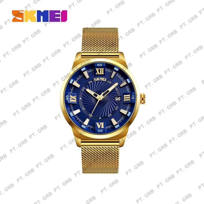 Jam Tangan Pria Analog Skmei 9166 Blue Water Resistant 30m