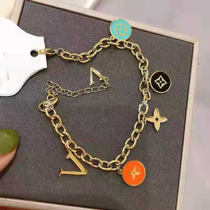 kalung / gelang tangan L warna titanium kualitas import korea anti karat