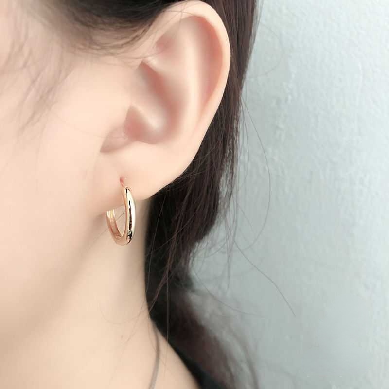 1pair Korean Fashion Studs Earrings for Women Girls Simple Smooth Hypoallergenic Ear Bone Ring Ear Jewelry